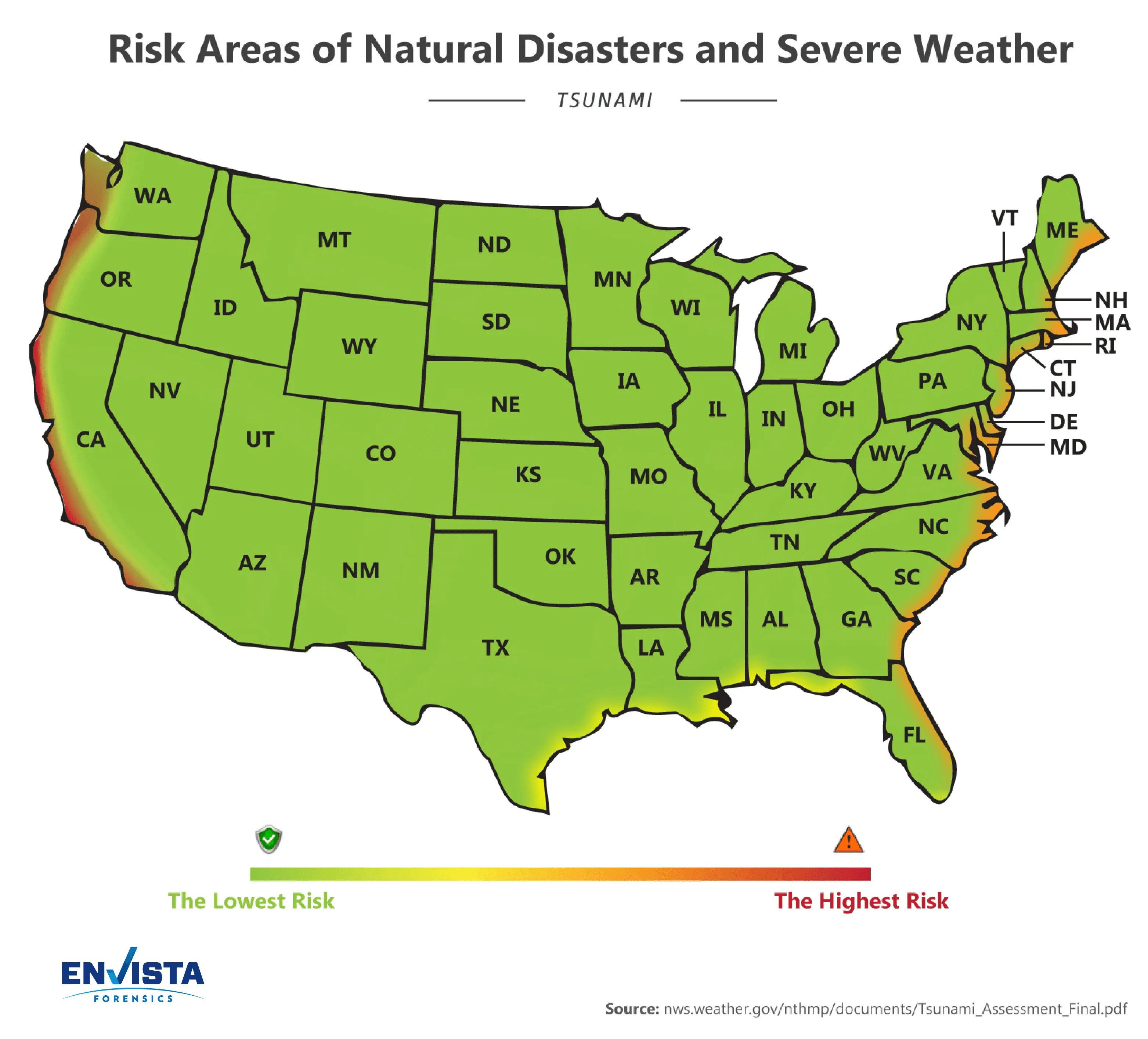 Map of weather disaster risk by region